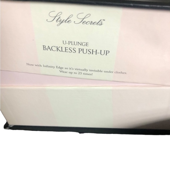 Victoria’s Secret Style Secrets U~Plunge Backless Push up Bra Size B Black Box - Picture 5 of 6